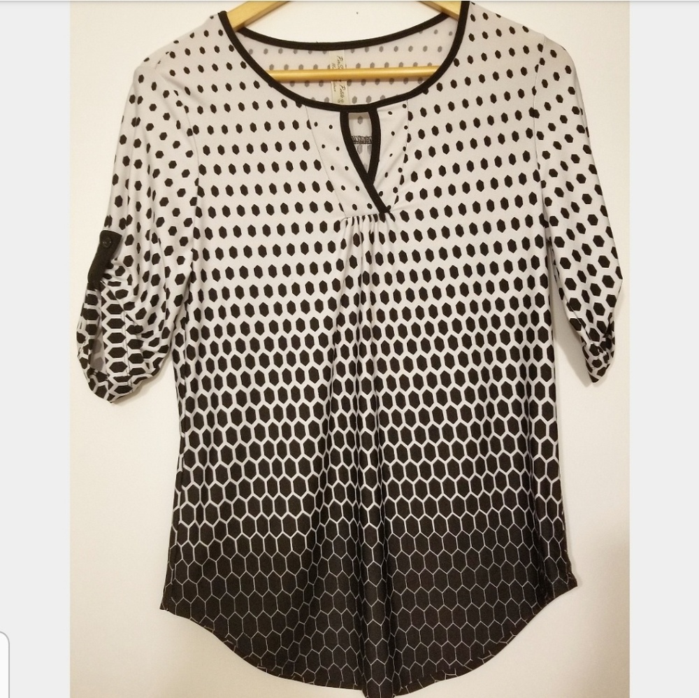 Perception Petite Top, black & white, petite small